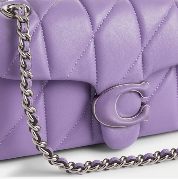 New! Tabby Shoulder Bag 20 with Quilting in Silver/Vivid Purple - Picture 2 of 8